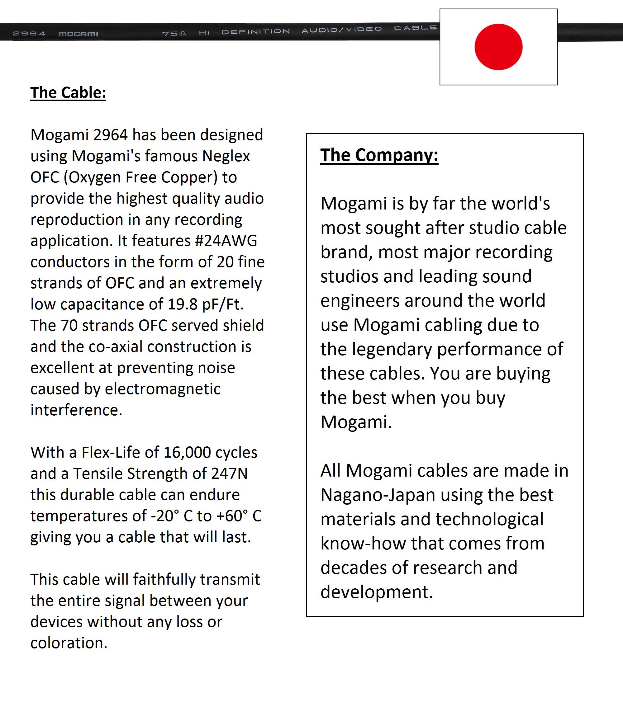 WORLDS BEST CABLES 3 Foot – High-Definition Audio Interconnect Cable Pair Custom Made Using Mogami 2964 Wire and Amphenol ACPL Black Chrome Body, Gold Plated RCA Connectors 2