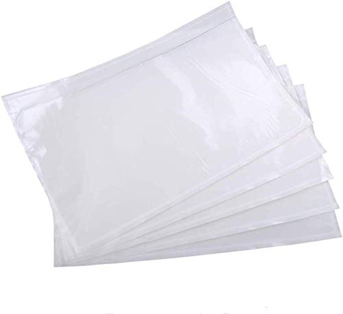 7.5" x 5.5" Clear Self-Adhesive Top Loading Packing List/Shipping Label Envelopes Pouches (500 Pack)
