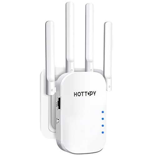 WiFi Extenders Signal Booster for Home – 8200 sq ft Easy Setup WiFi Booster Wireless Router with Plug and Play Design – WiFi Repeater Internet Booster with 4 Antennas – Full Signal Coverage Withe