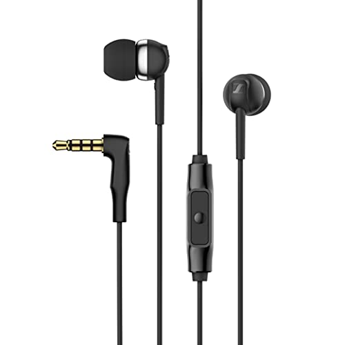 Sennheiser CX 80s Wired in Ear Earphones with in-Line Microphone, Superior Sound, One Button Smart Control, Lightweight Design, 3.5mm Jack, 3 Ear Tip Sizes, 2Y Warranty, Black