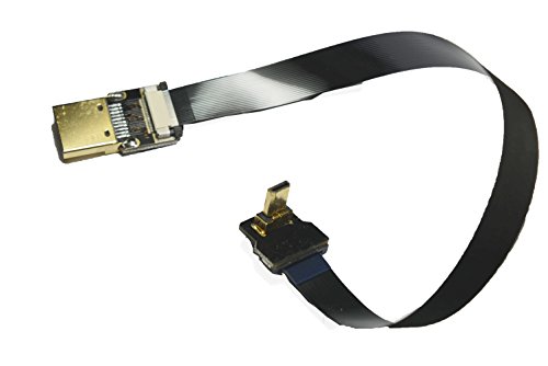 Permanent Black FFC HDMI 20CM FPV HDMI Cable Micro HDMI Male 90 Degree Angled to Standard HDMI Male Full HDMI Normal HDMI for panasonic lumix GH4 blackmagic BMPCC Sony Alpha Sony A5000 A6000 A7S A7R