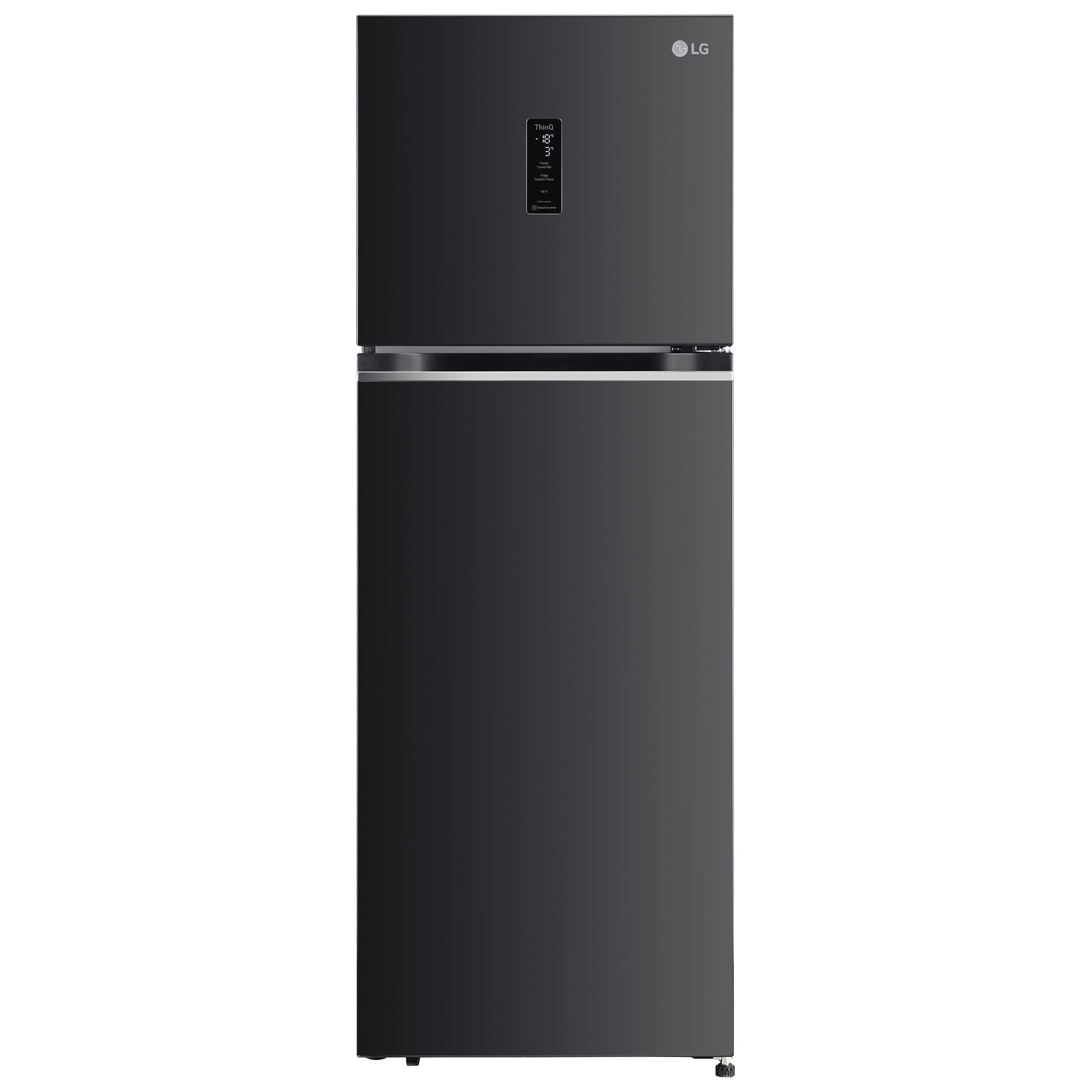 LG 360 L 3 Star Frost-Free Smart Inverter Wi-Fi Double Door Refrigerator (GL-T382VESX, Ebony Sheen, Convertible & Door Cooling+, 2022 Model)