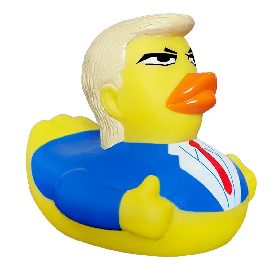 Nuwani Donald Trump Rubber Ducks for Jeeps, 4 Inch Bath Rubber Duck Toy for Baby Shower, Family Party, Bath Time, Pool Funny Decoration, Squeak Rubber Duckies Merchandise, Birthday Gift for Kids