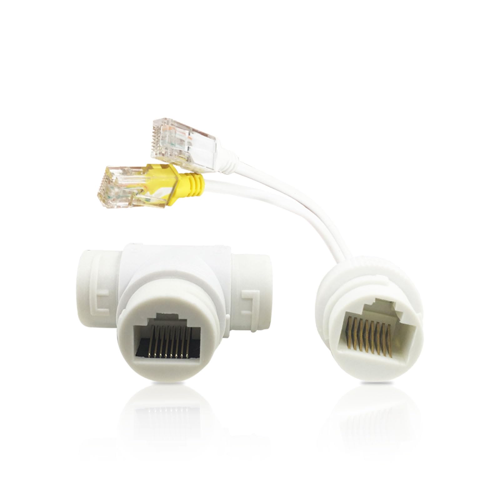 CONETCH PoE POE Combiner Splitter Adapter, Ethernet Splitter, Support IEEE802.3af/at Protocol, Max Transmission 130m, 1 Cable into 2 Cameras, Works on All PoE Switches, PoE NVR and POE Cameras