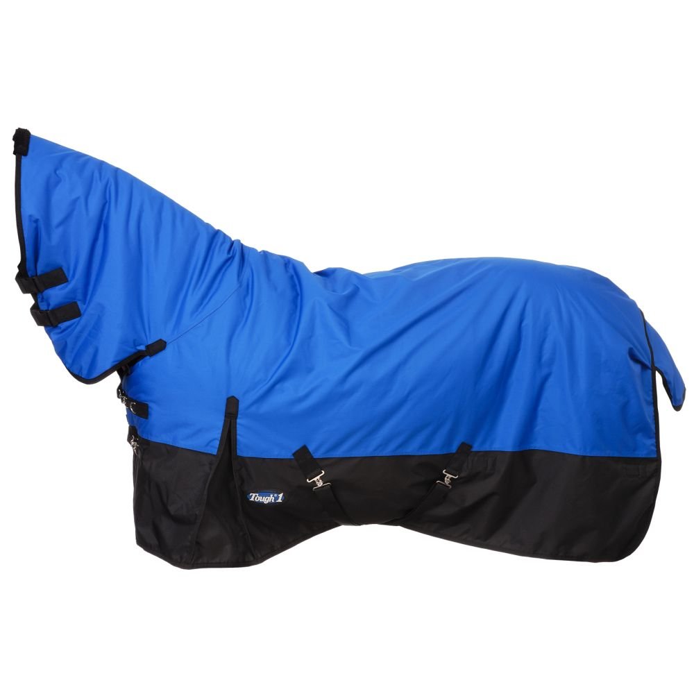 Tough 1 600D Waterproof Poly Full Neck Turnout Blanket, Royal Blue, 72"