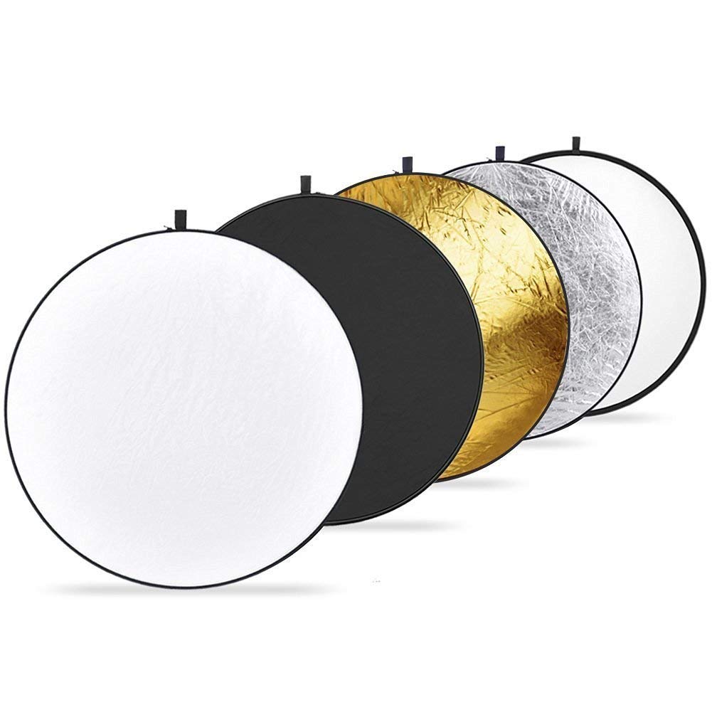 Digitek (DRB 5-1) Camera Reflector 47-inch /120 cm 5 in 1 Collapsible Multi-Disc Light with Bag - Translucent, Silver, Gold, White and Black for Studio Photography