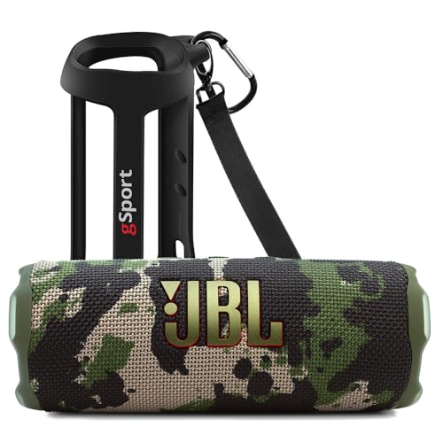 JBL FLIP 7 Waterproof Portable Speaker Bundle with gSport Silicone Sleeve (Camo)