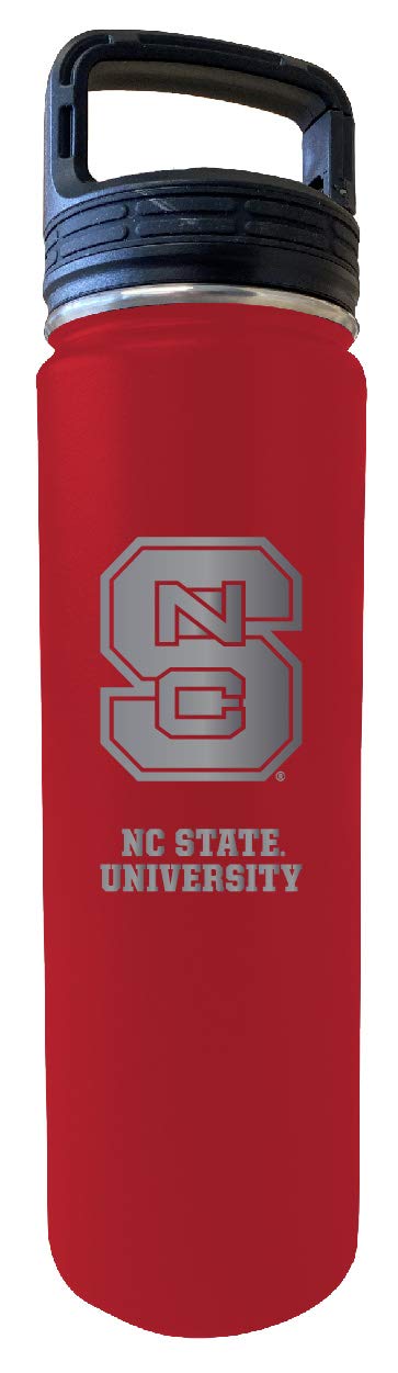 R and R Imports NC State Wolfpack 32 Oz Engraved Red Insulated Double Wall Stainless Steel Water Bottle Tumbler