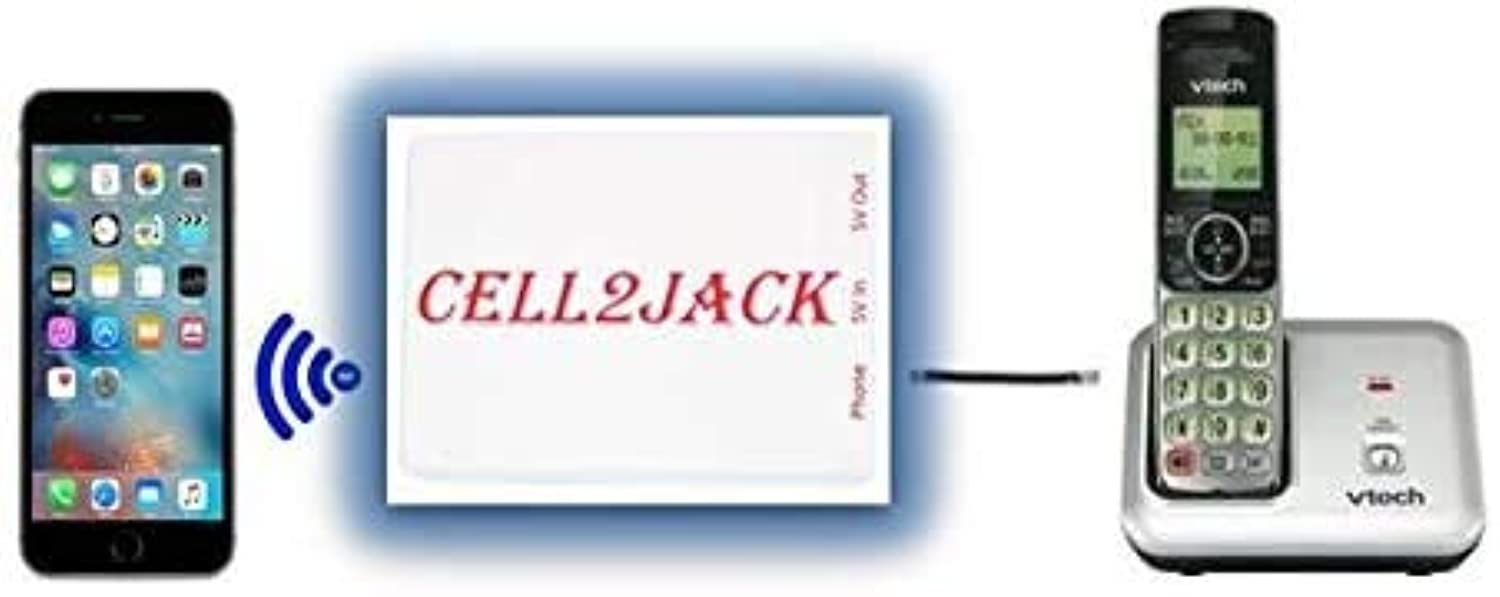 CELL2JACK - Cellphone to Home Phone Adapter, Make and Receive Cell Phone Call on Your landline Phone Free - Cell Phone to Landline Dock - Cell to Landline Converter