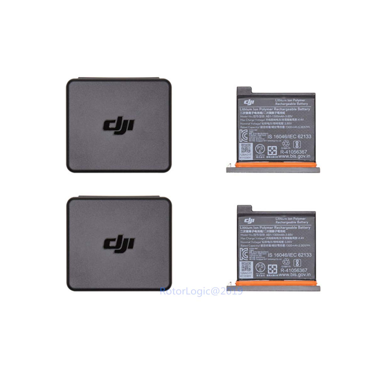 RotorLogic Original DJI OSMO Action Battery 1300mAh with Portable Battery Case for DJI OSMO Action Camera (2 Packs)