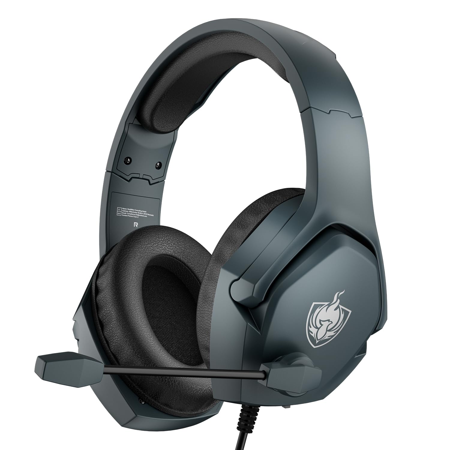 PHOINIKAS Gaming Headset for PC, Ps4, Ps5, Xbox Headset with 7.1 Stereo Sound, Gaming Over Ear Headphones with Noise Cancelling Mic, 3.5mm Wired Gamer Headsets for Xbox Series X/S, Switch (Grey)