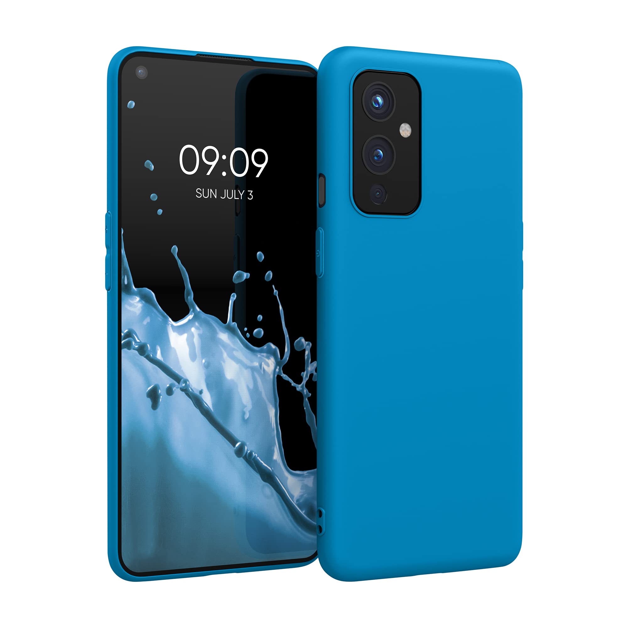 kwmobile Case Compatible with OnePlus 9 (EU/NA Version) Case - Soft Slim Protective TPU Silicone Cover - Caribbean Blue