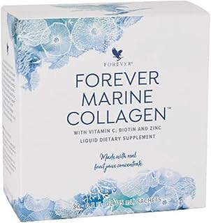 Forever Living Forever Marine Collagen - Tart Berry Flavor – with Vitamin C, Zinc, Goji Berries & Green Tea Extract - Skincare Routine - 30 Sachets