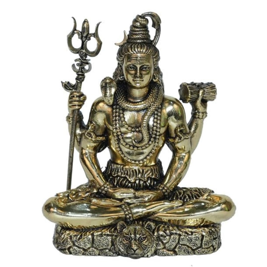 The Spiritual Living Brass Meditating Lord Shiva Idols | 2 Inch | God Idol Gift for Diwali | Shivji | Mahadev Murti | Shiva | Bholenath Murti | God Idol for Car | ॐ नमः शिवाय