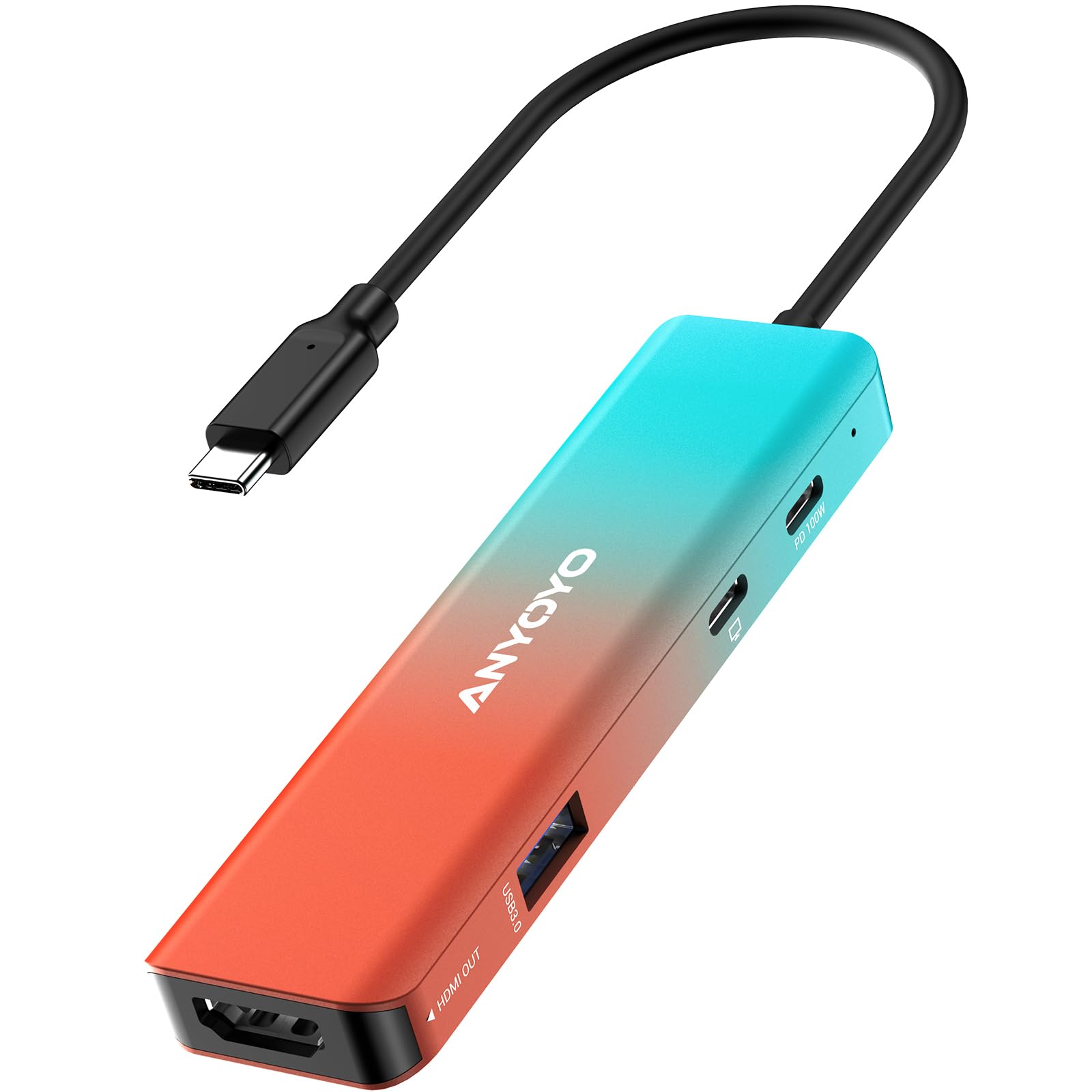 USB-C Video Capture Card & USB Hub with PD 100W Charging Port, Ultra-Low Latency 1080P 60FPS Video Capture Card Compatible with Switch, PS4/5, PC and Mac
