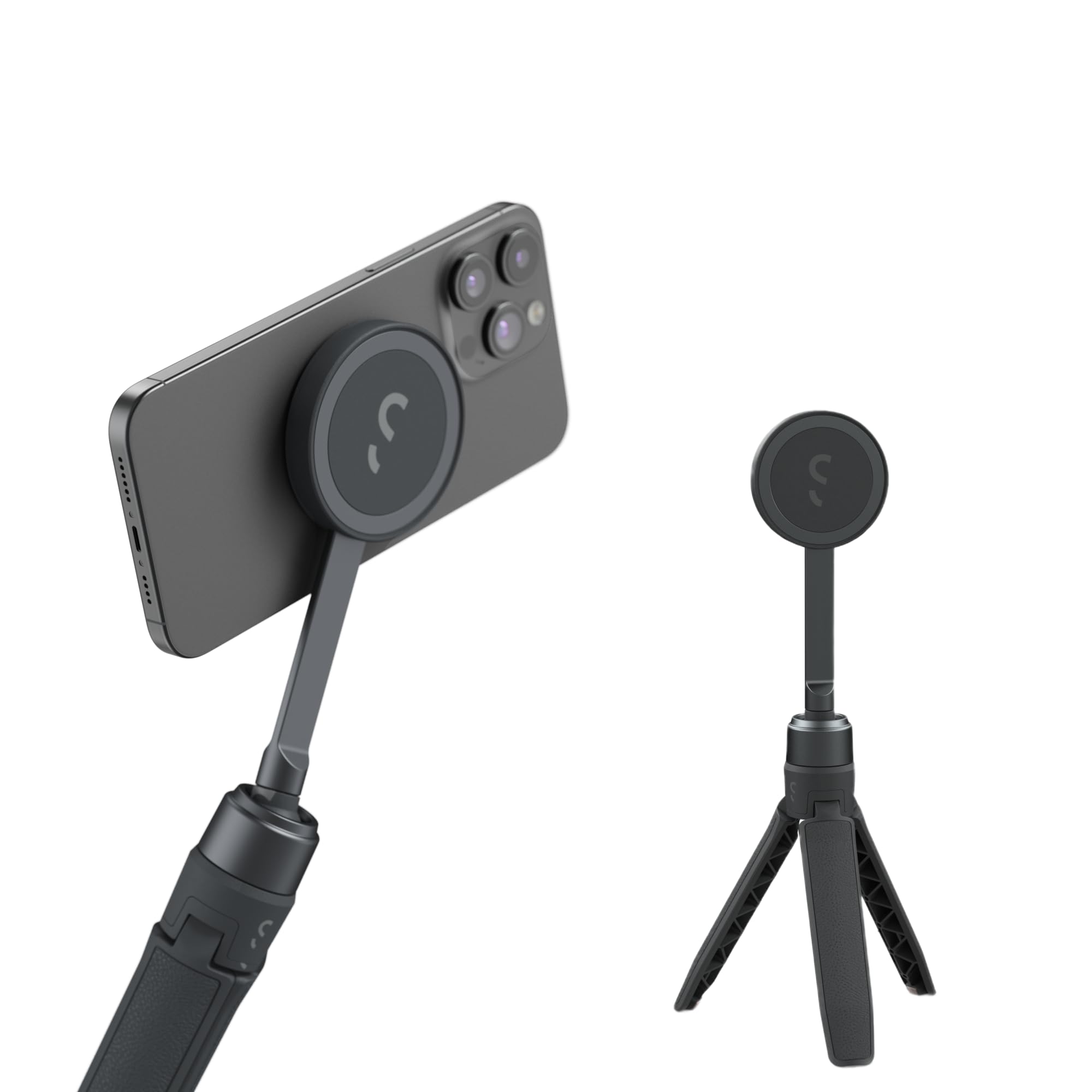 ShiftCam SnapStand Mini - Video Selfie Stick and Tripod - Magnetic Mount Snaps on to Any Phone - Tiltable Design | Midnight