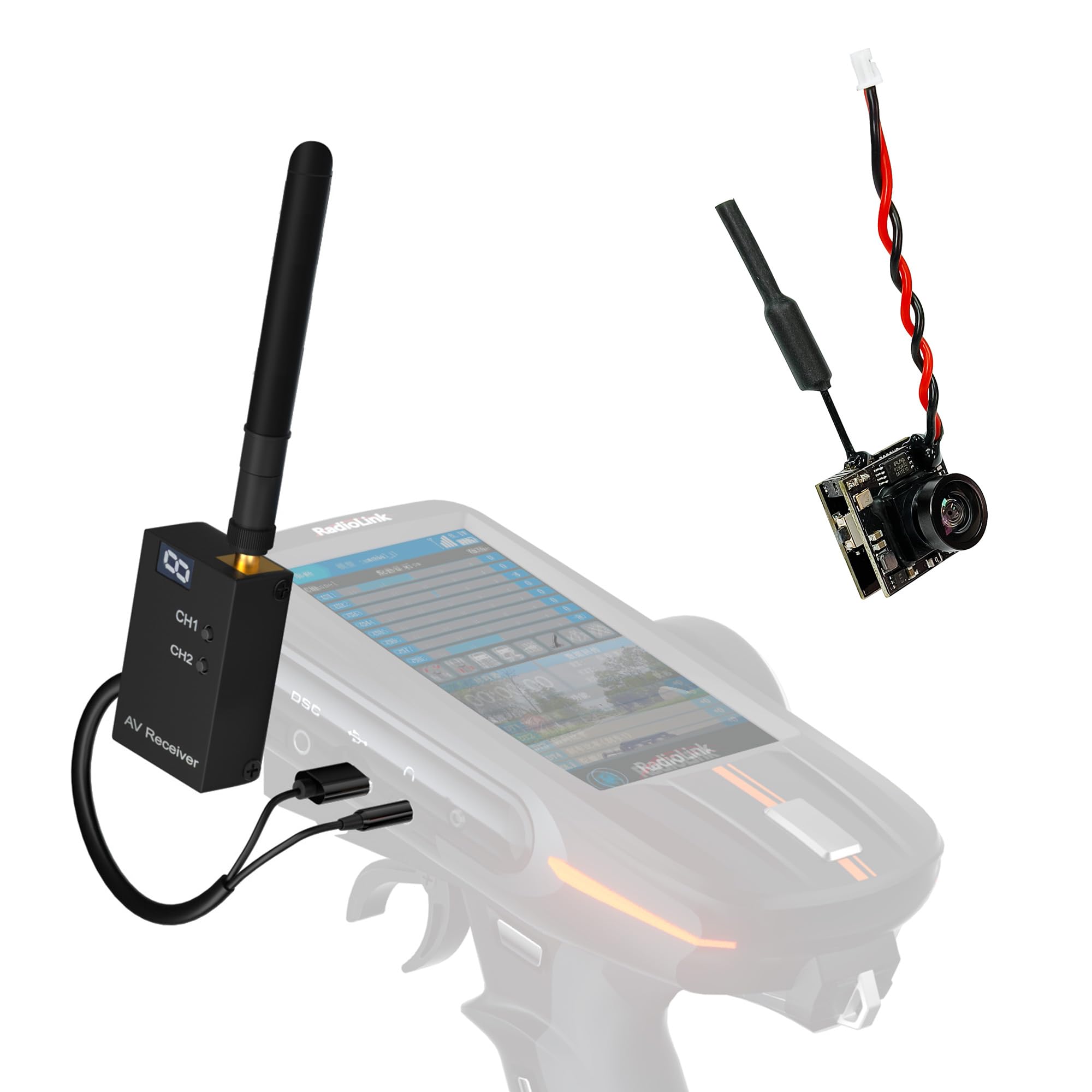 Radiolink 5.8G 48CH Wireless Image Transmission Receiver&5.8G OSD Camera for RC8X Transmitter FPV Display