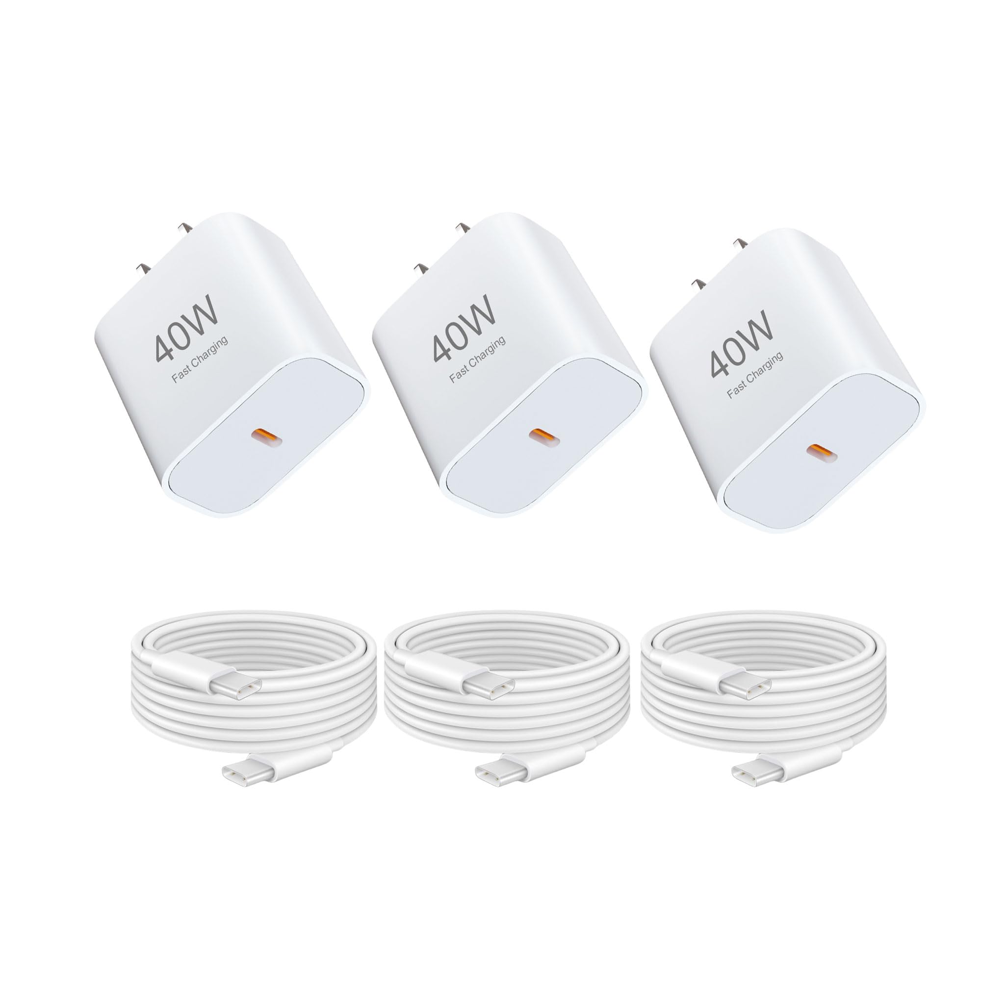 i Phone 17 16 15 USB-C Fast Charger, 3Pack 40W USB C Wall Charger with 6FT Cable for i Phone 17/17 Plus/17 Pro/17 Pro Max/16/16 Plus/16 Pro/16 Pro Max/15/15 Plus/15 Pro/15 Pro Max