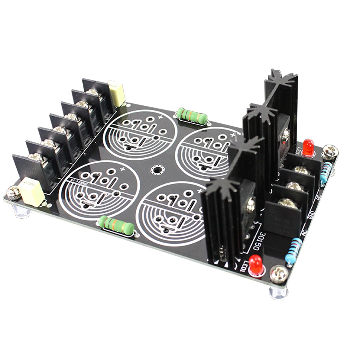 Semi-Finished 4-Capacitor Welded Schottky Rectifier Filter Power Board, 120A Rectification and Filtering Power Supply Board