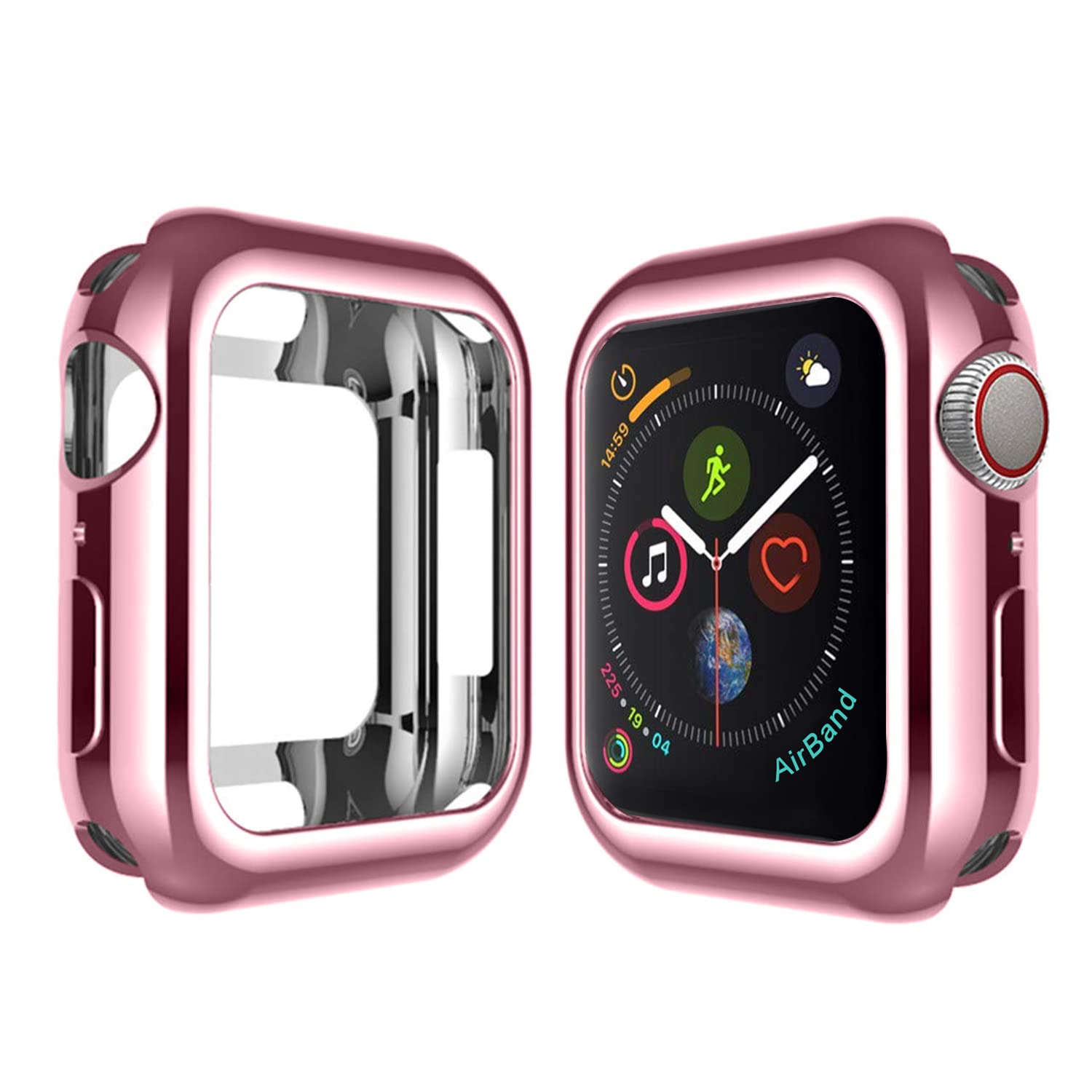 AirCase Silicone Bumper Case Protective Guard for Apple Watch Series 4, 40mm (Red)