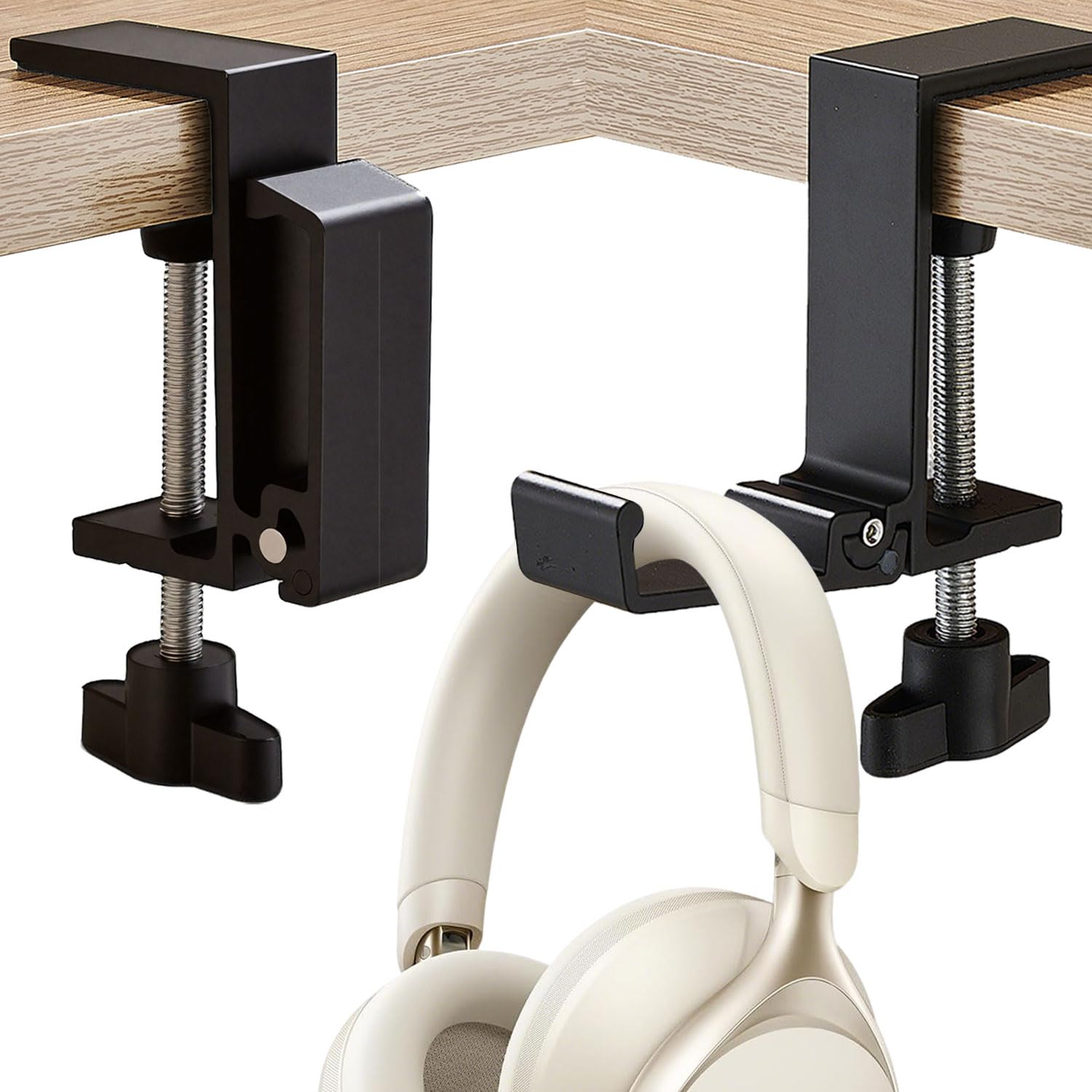 JAKO Headphone Stand for Desk, Aluminum Alloy Foldable Headphone Holder - Headset Stand Hook Mount, PC Gaming Headset Holder Under Desk Clamp for Office, Computer, Student Class Table, Handmade Table