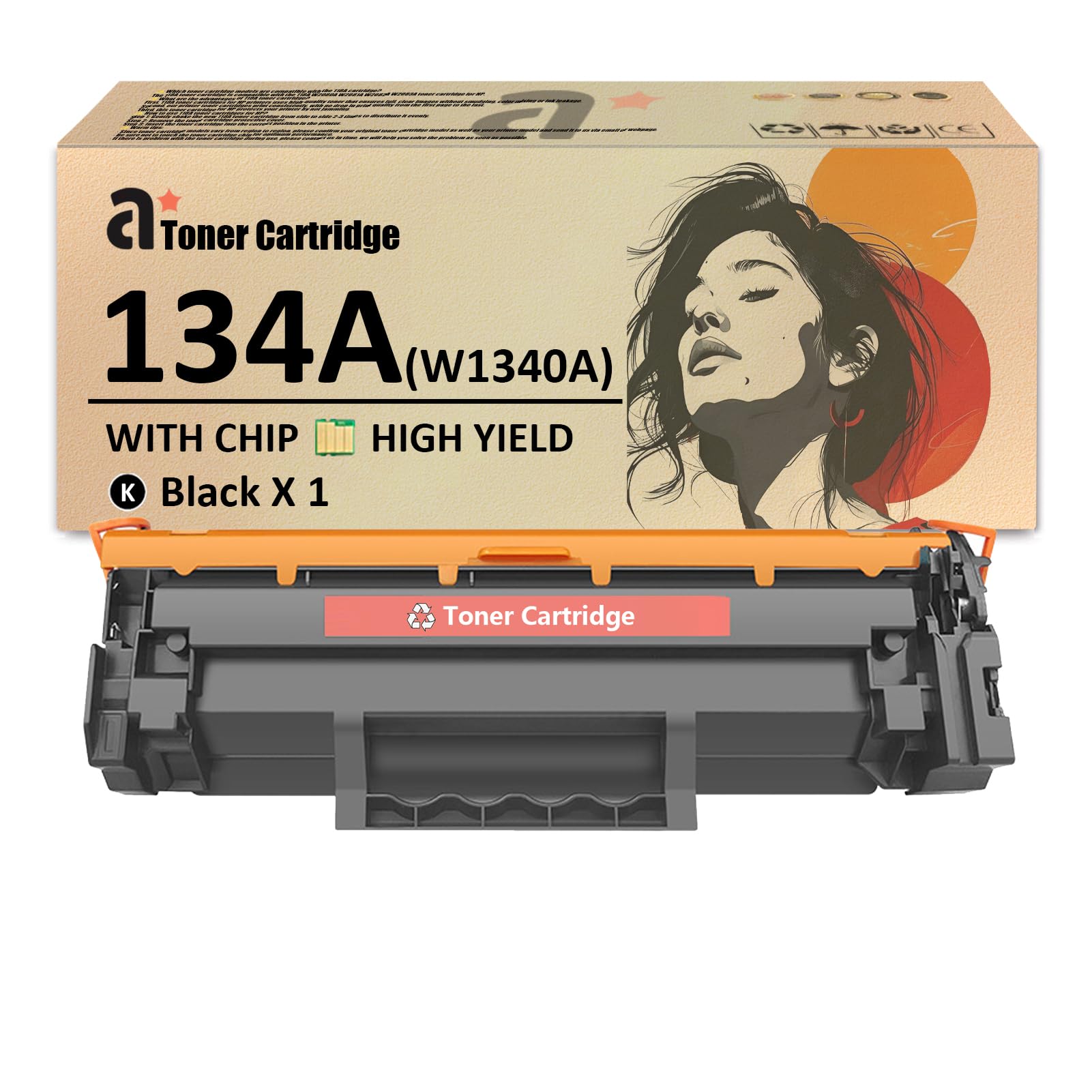 ADFZAT 134A Toner Cartridge Replacement for HP 134A W1340A Black Toner Cartridges Work for HP Laserjet MFP M209 M209d M209dw M234dw M234sdw M234sdn M234sdw Printers, 1 Pack