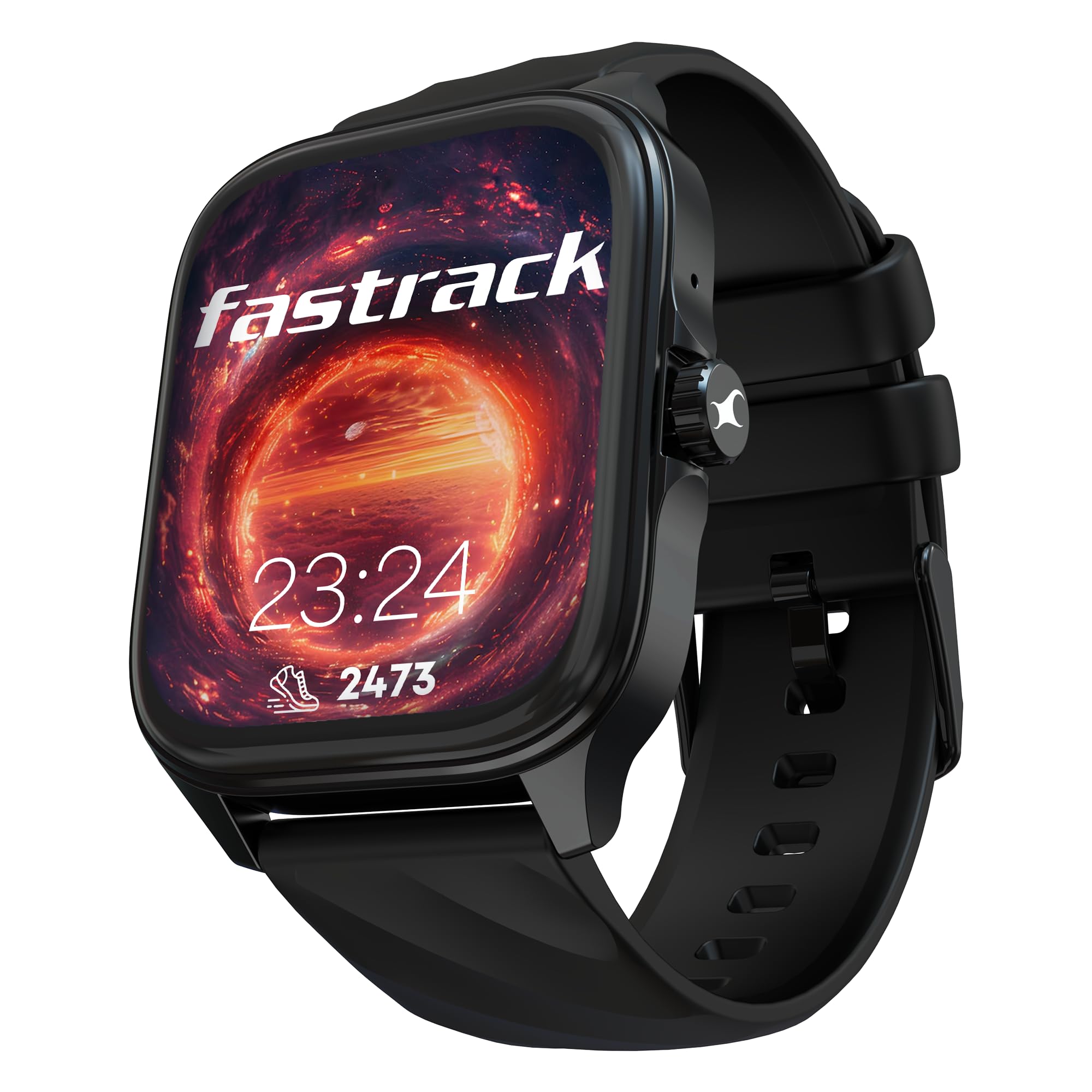 Fastrack Astor FS1 Pro Smart Watch, 1.97" AMOLED Display, Bluetooth Calling, 100+ Sports Modes, SpO2 & Heart Rate Monitoring, Women's Health, IP68, Up to 5 Days Battery, Functional Crown (Black)