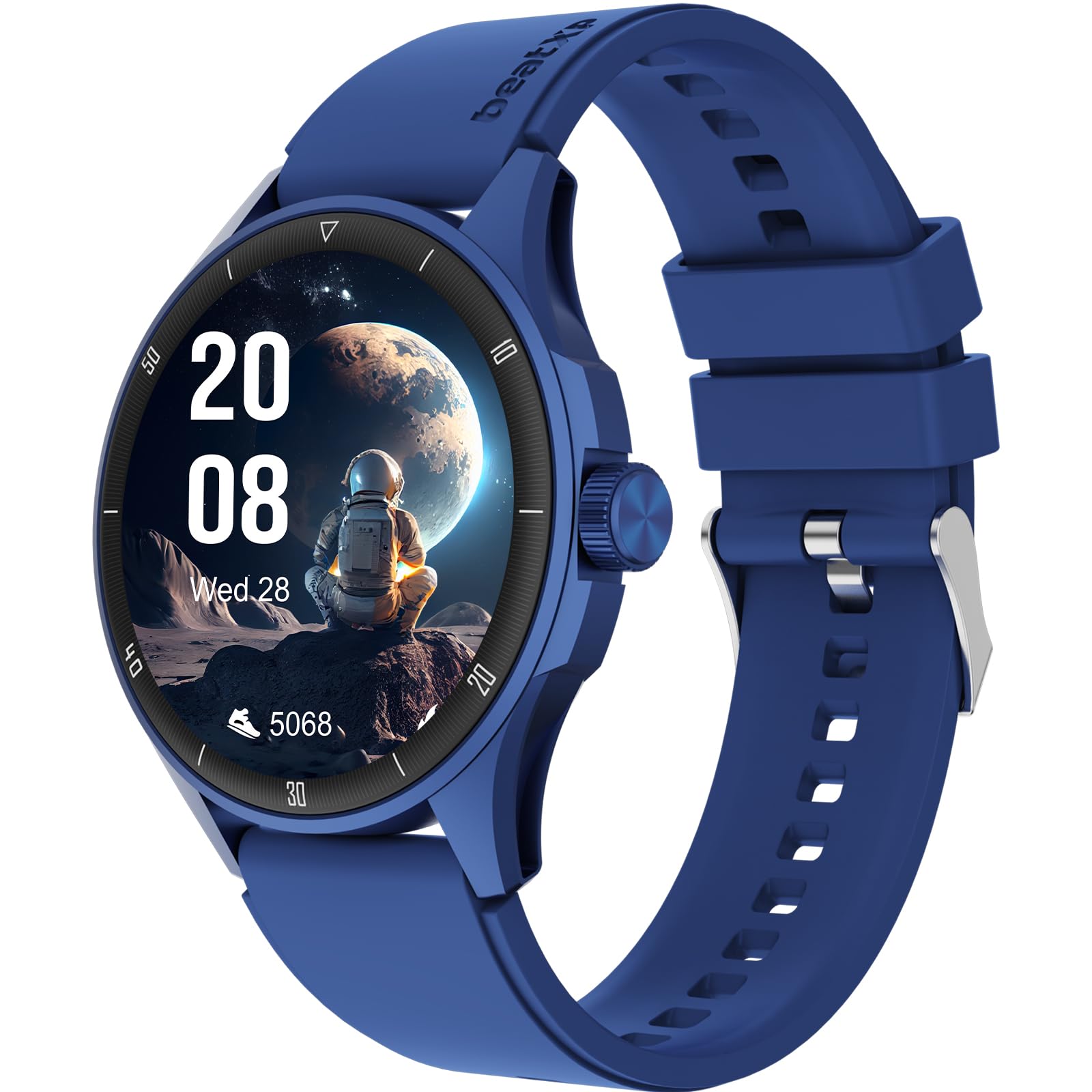 beatXP Vega Neo 1.43" (3.6 cm) Super AMOLED Display, One-Tap Bluetooth Calling Smart Watch, Metal Body, 466 * 466px, 500 Nits Brightness (Blue)