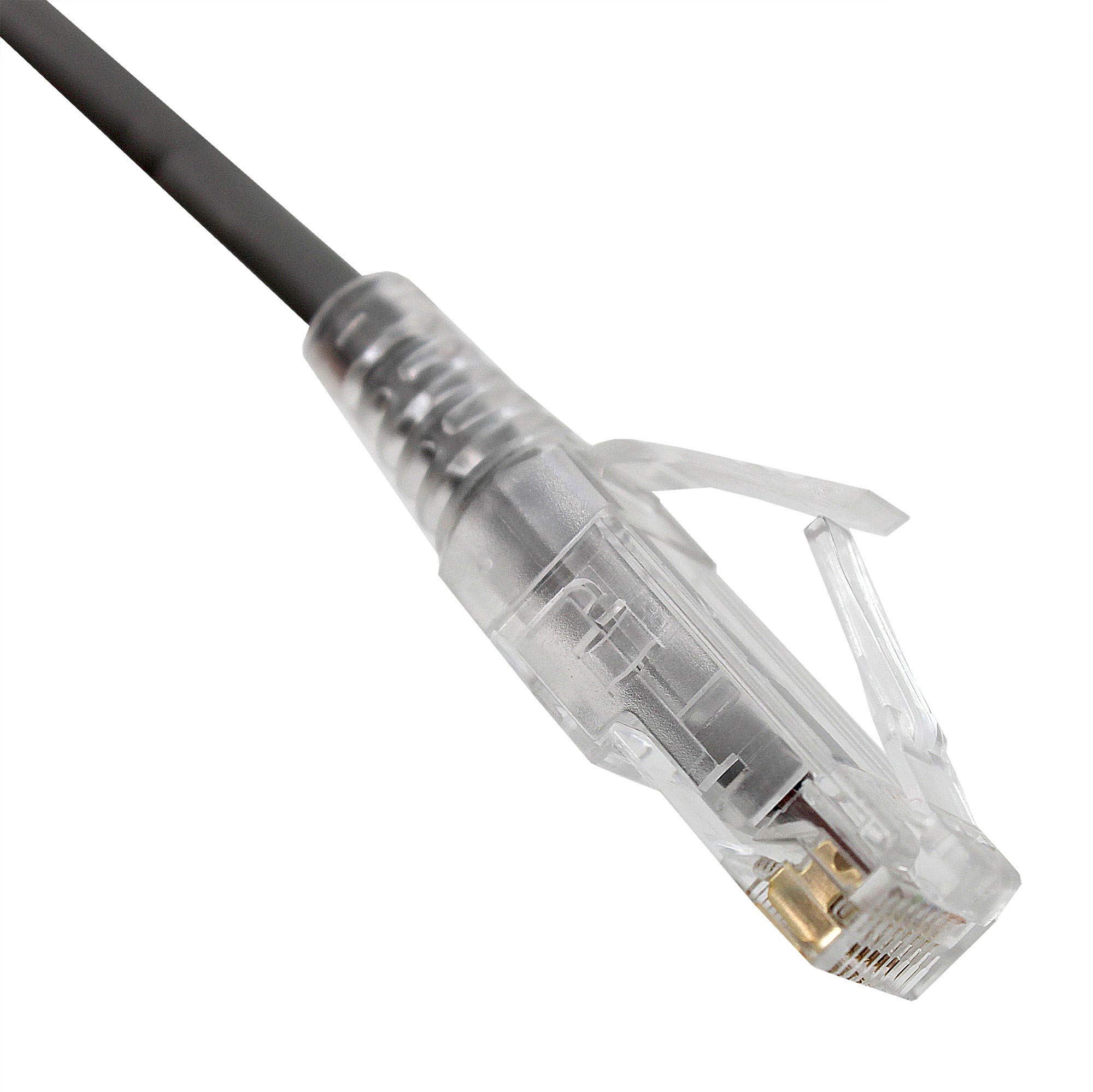 Cat6A, 28AWG, Finger Boot, Grey, 6FT, Slim Jacket