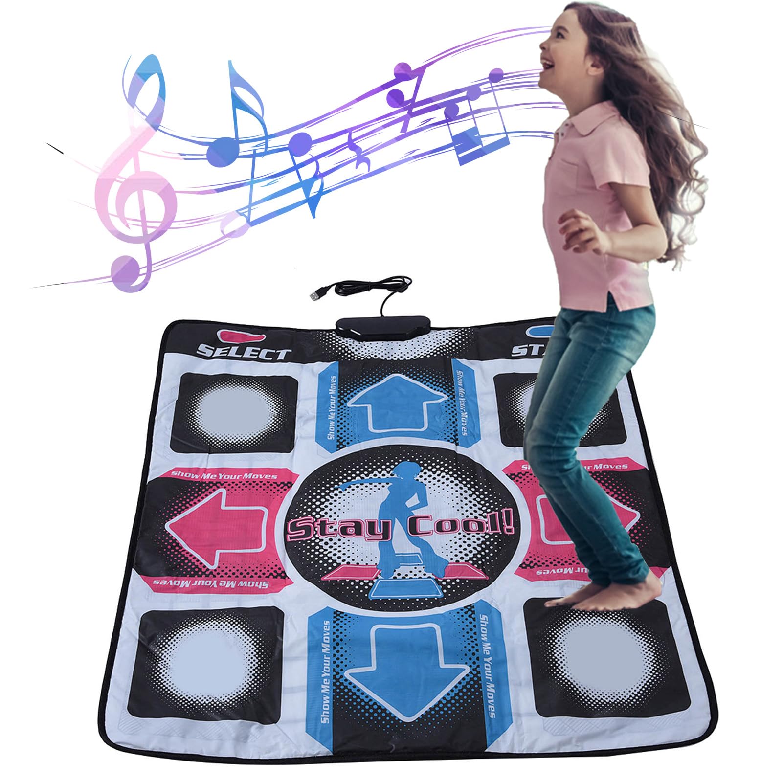 Dance Game Pad, High Sensitiv Non-Slip Durable Wear-Resistant Dancing Step Pad Dancer Blanket with USB Plug Support Windows 98/2000/ XP/ 7 OS