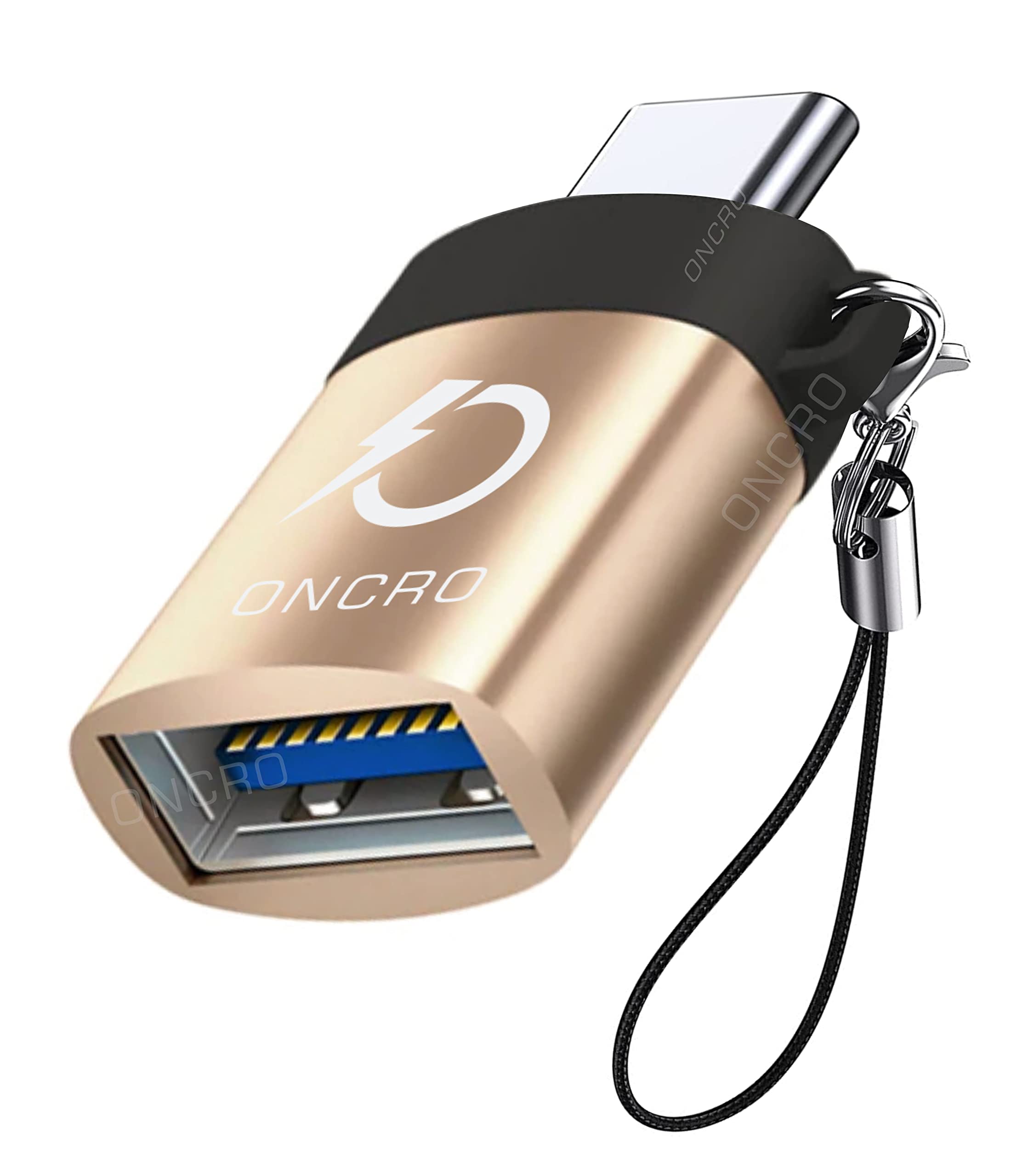 ONCRO® Gold type c otg adapter 3.1 mobile connector with Thread Metal High-Speed Female USB A to USB C Male OTG Adapter Converter for Laptop Mobile C Type Devices with OTG