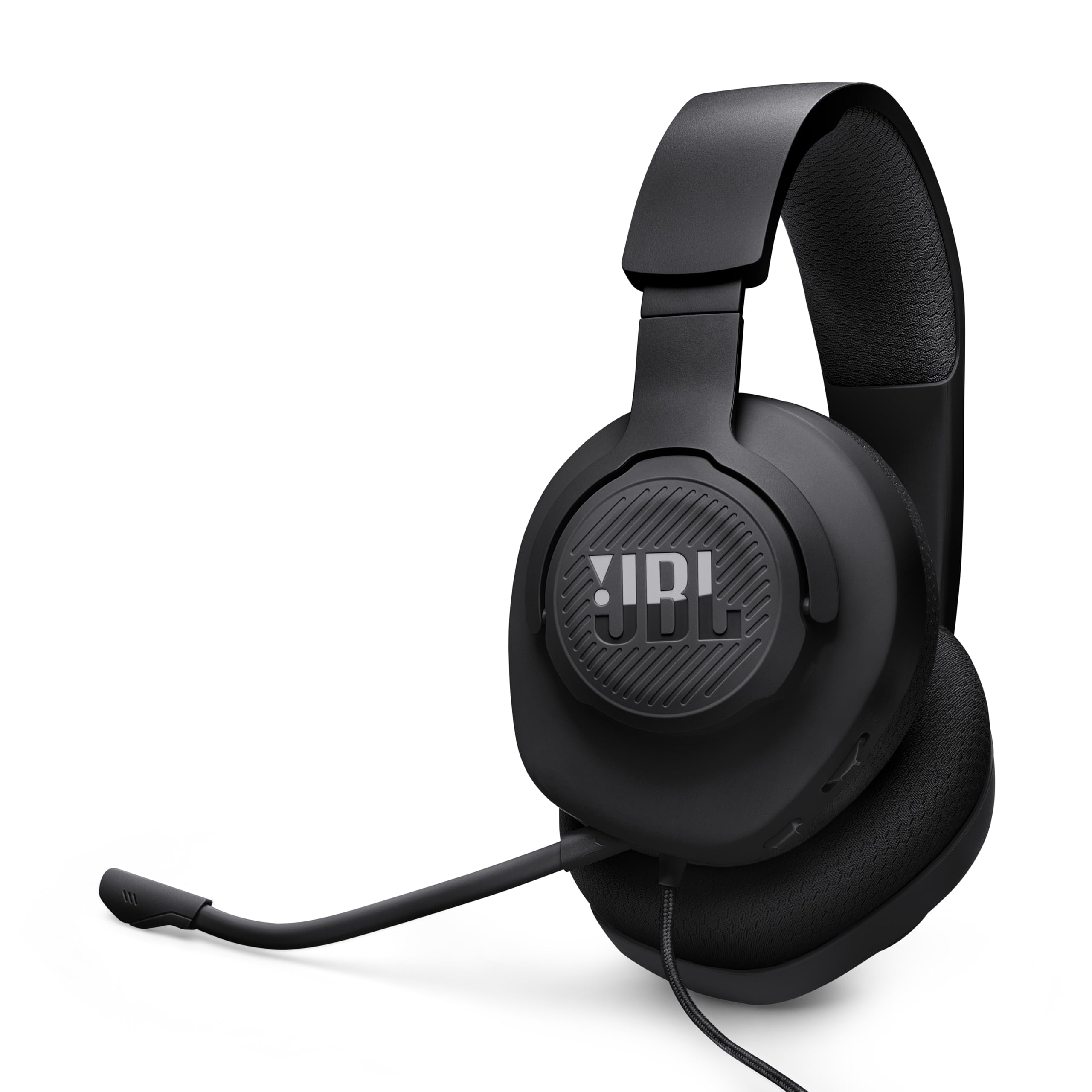 JBL Quantum 100M2 - Wired Over-Ear Gaming Headset with omnidirectional, Detachable mic with Mute Option and Fabric-Covered Memory Foam Ear Cushions, Compatible with All Platforms (Black)