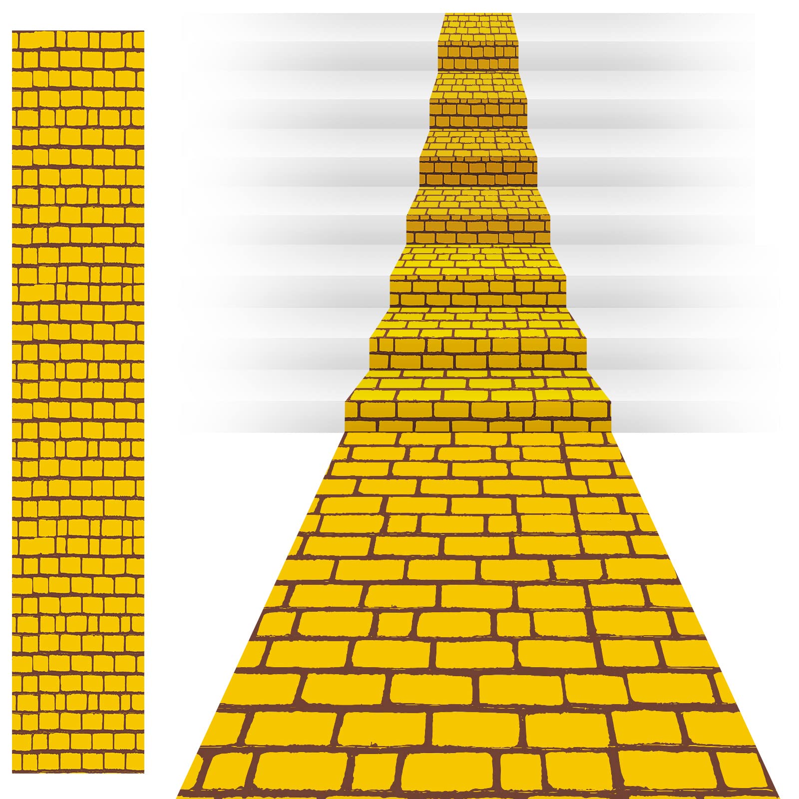 TaoBary 31.5 in X 65.6 ft Yellow Long Brick Floor Runner Brick Wall Backdrop Carpet for Halloween Wizard Cosplay Party Princess Decorations